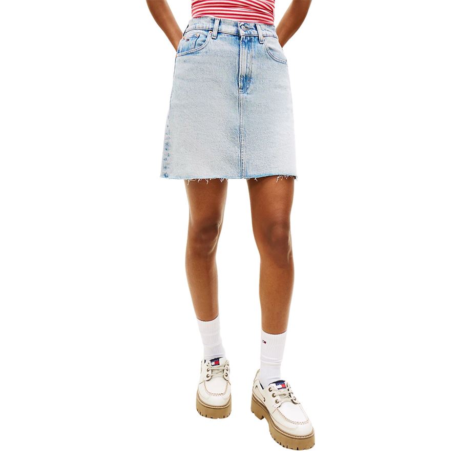 Mom Skirt Minigonna mom fit in denim a vita altissima da donna Tommy Jeans | DW0DW227161AB